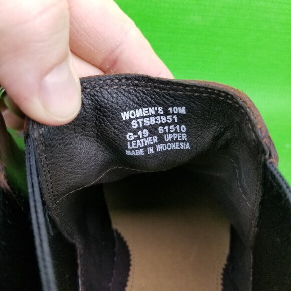 ✅Sperry Top Sider Fairpoint Chelsea Boot Brown Leather Wingtip Pull On Womens 10 - Picture 4 of 14